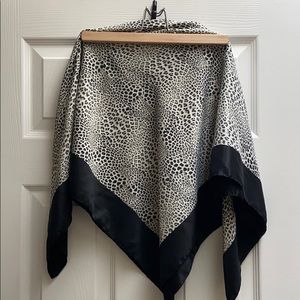 Black cheetah print neck/head scarf